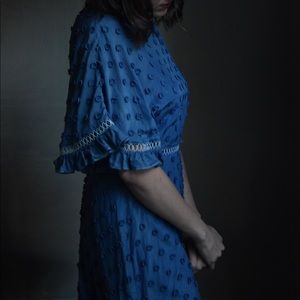 Stevie May indigo dyed daisy appliqué maxi dress